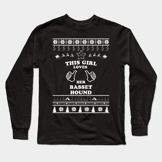 Merry Christmas Basset Hound Long Sleeve T-Shirt by bryanwilly